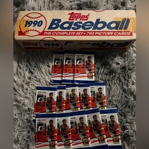 1990 Baseball Card Set and 2020-2021 Basketball Card Packs lot